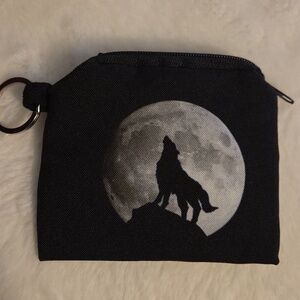 NEW - Change purse or coin bag - Wolf and Moon